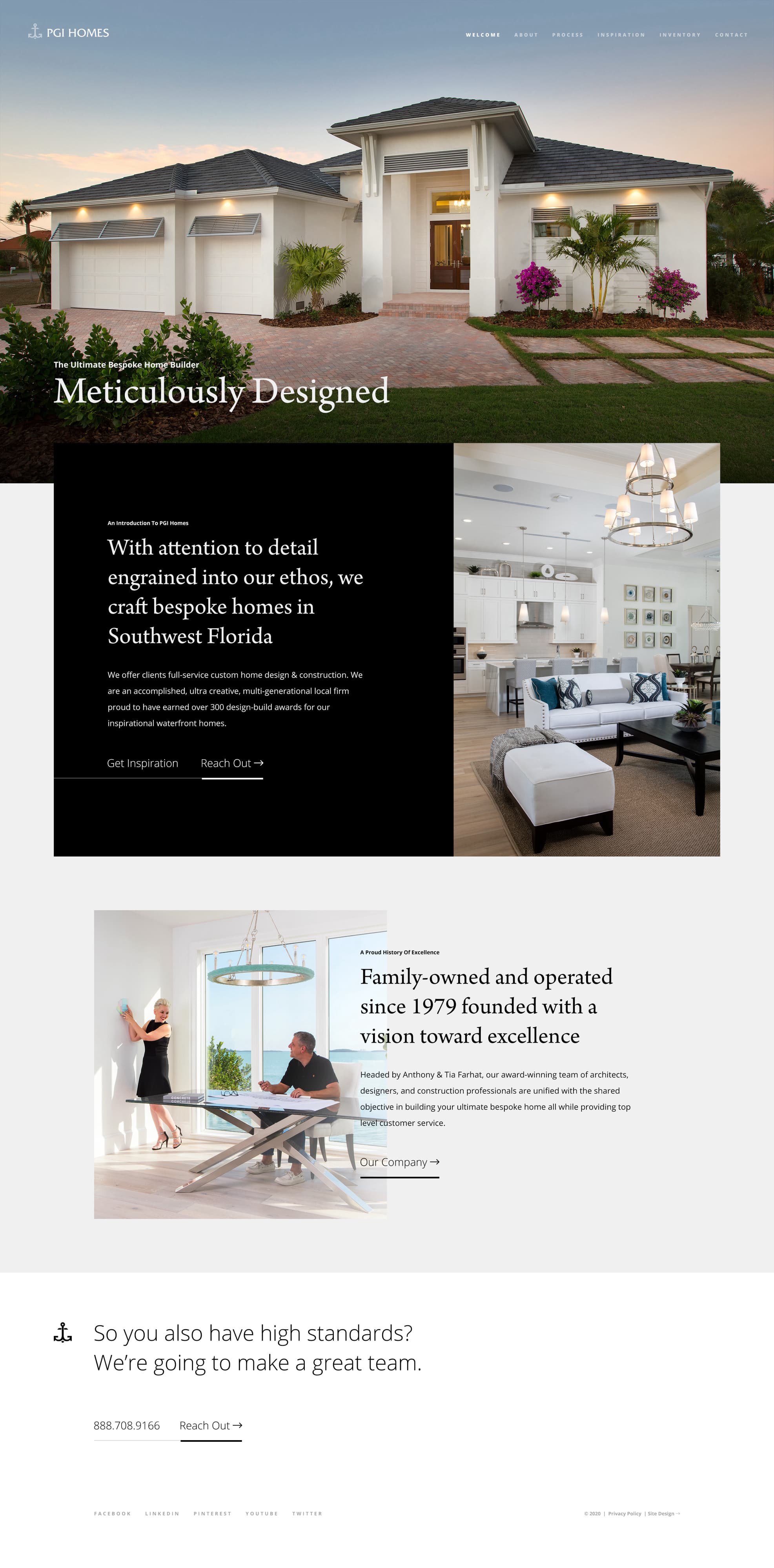 PGI Homes Homepage Design