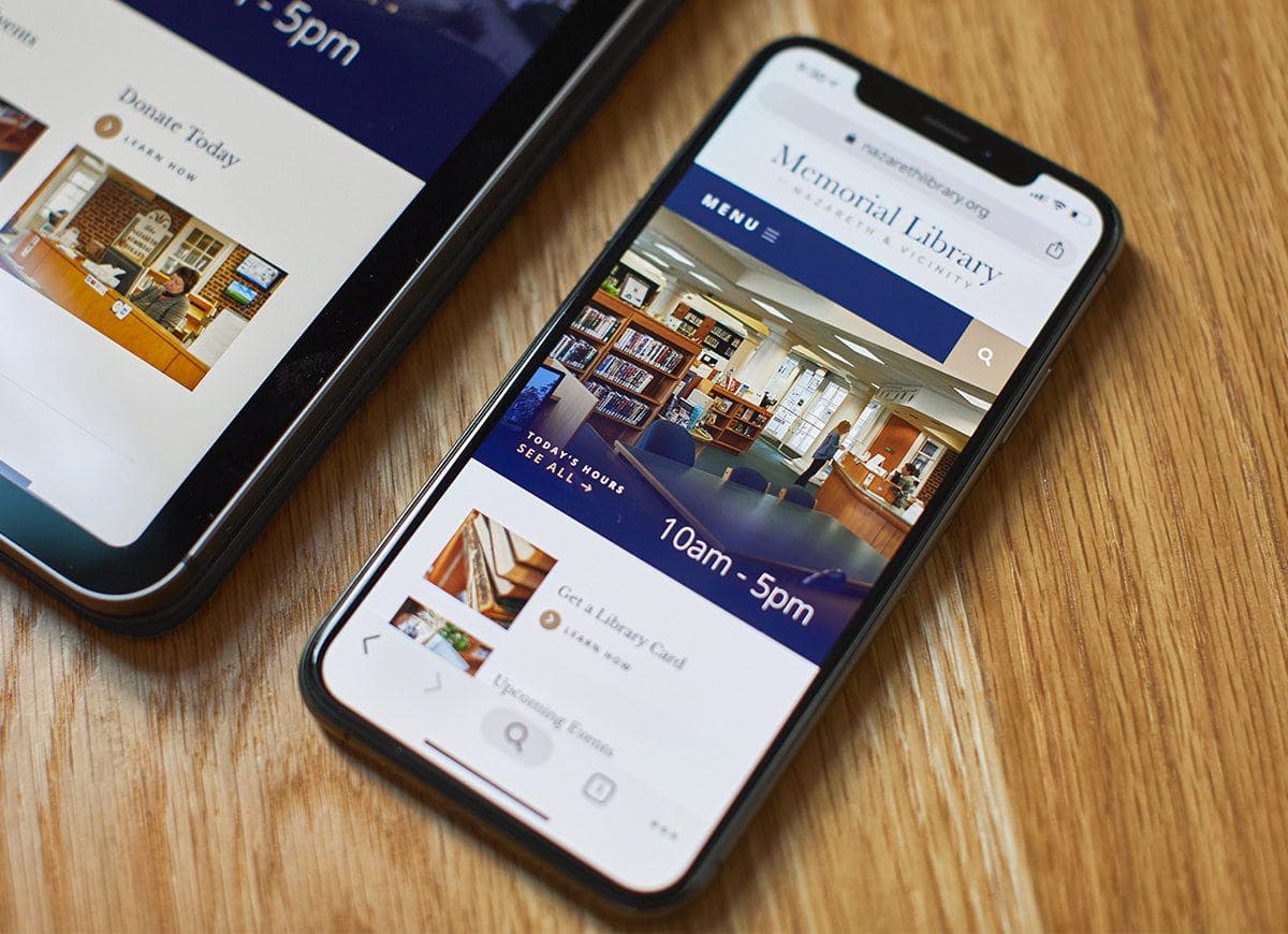 Mobile-friendly website for Memorial Library of Nazareth