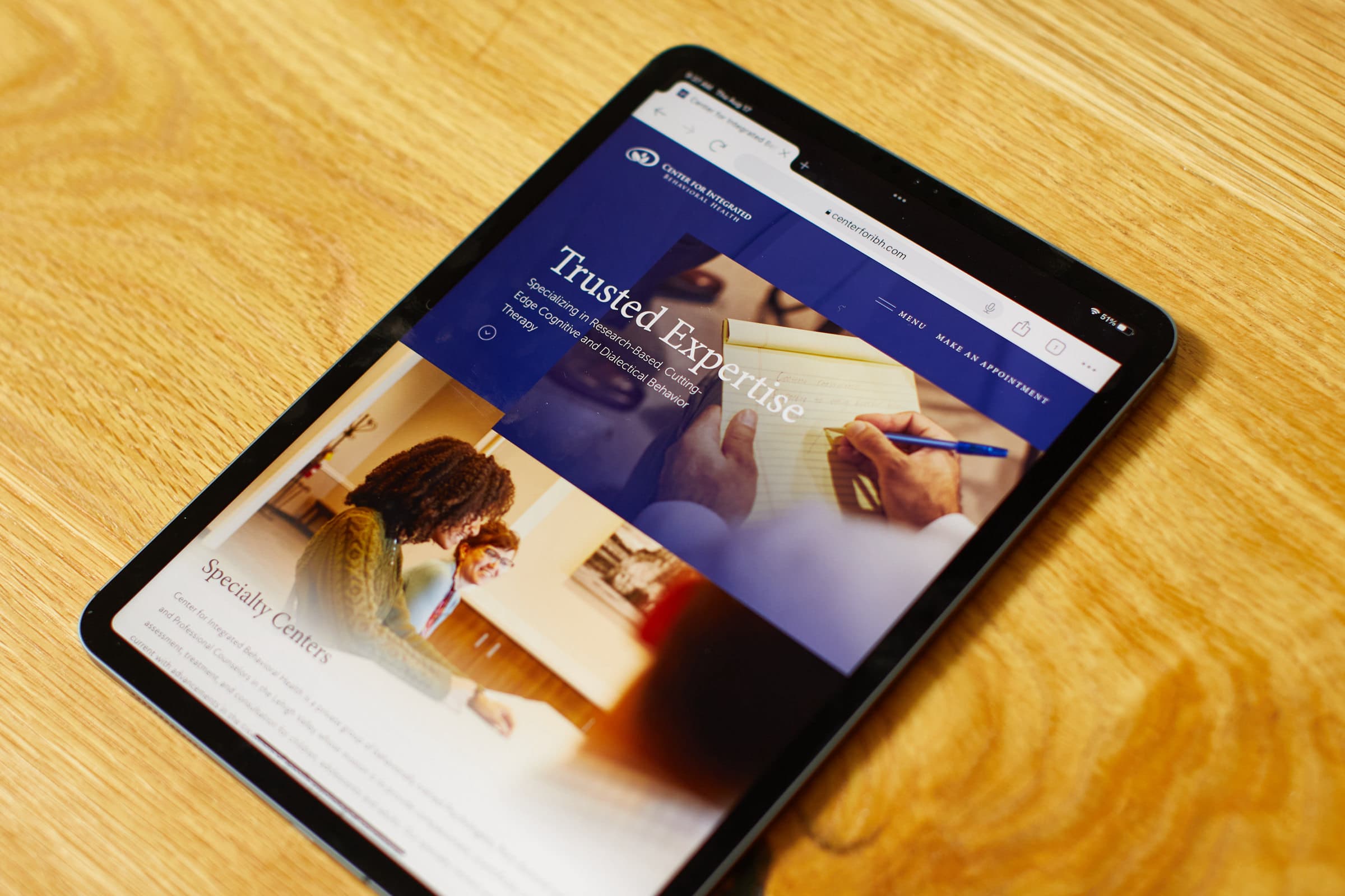 Responsive website design for Center for Integrated Behavioral Health