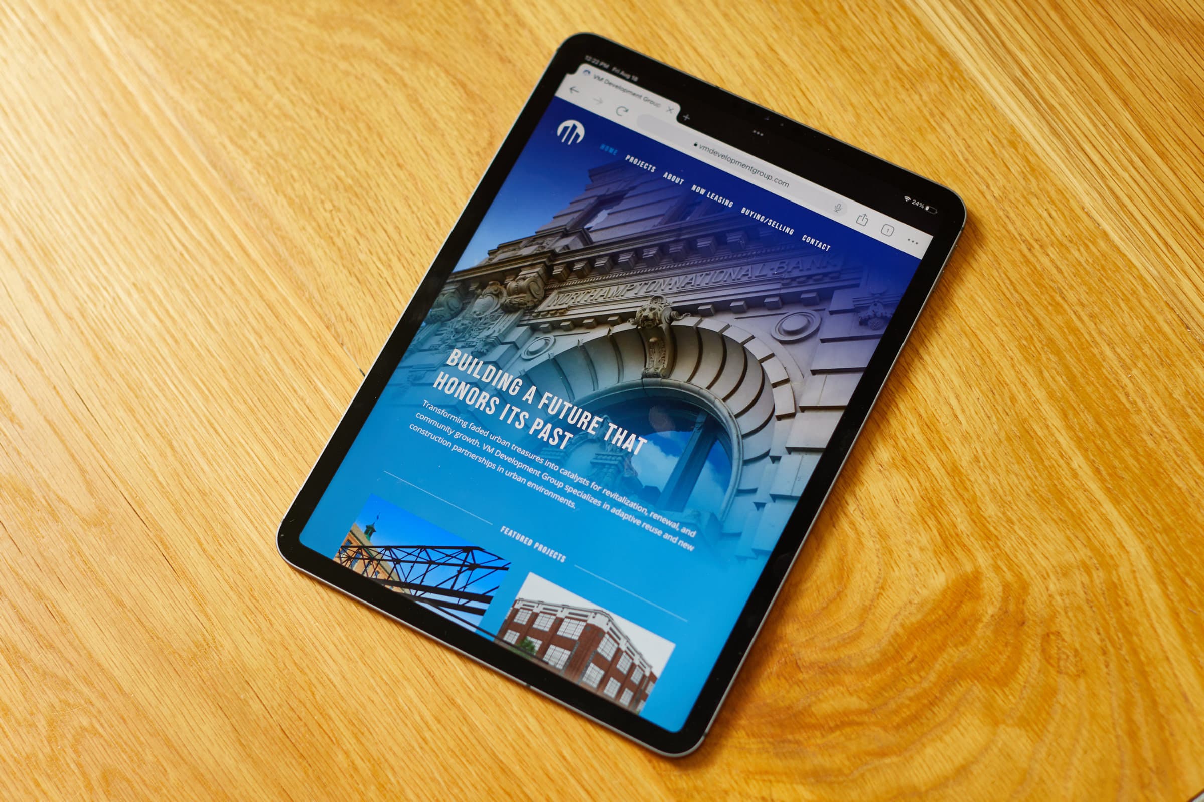 Responsive website design and photography for VM Development Group