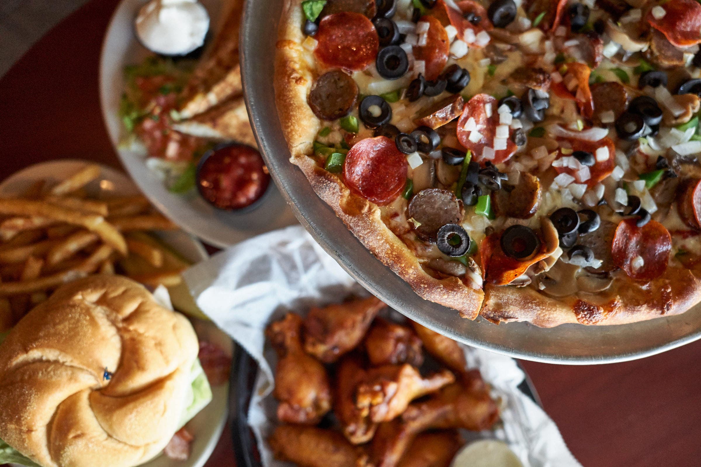 Varied dish photography for Scorecard Sports Bar