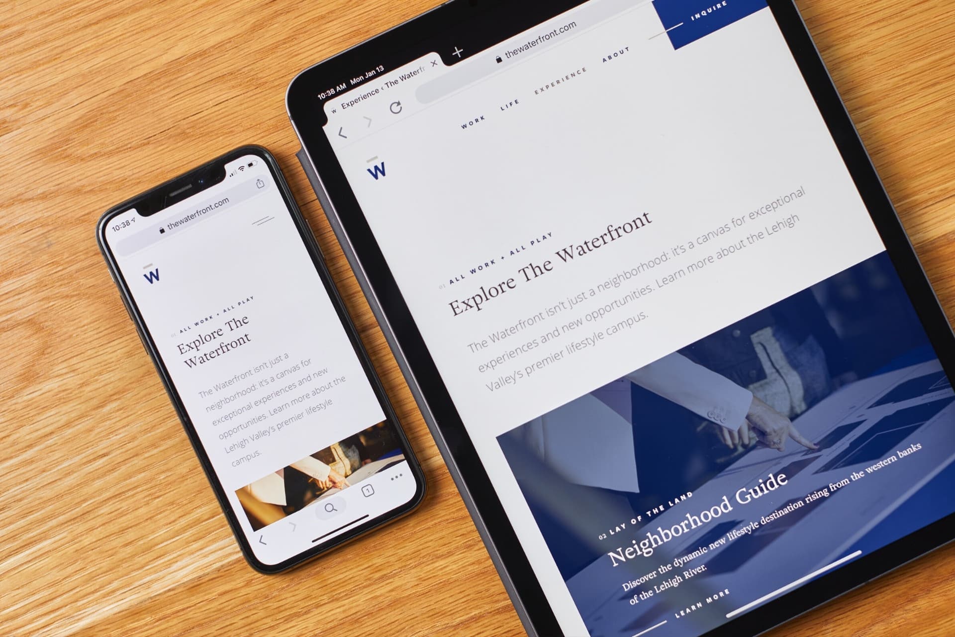Website design and development for The Waterfront