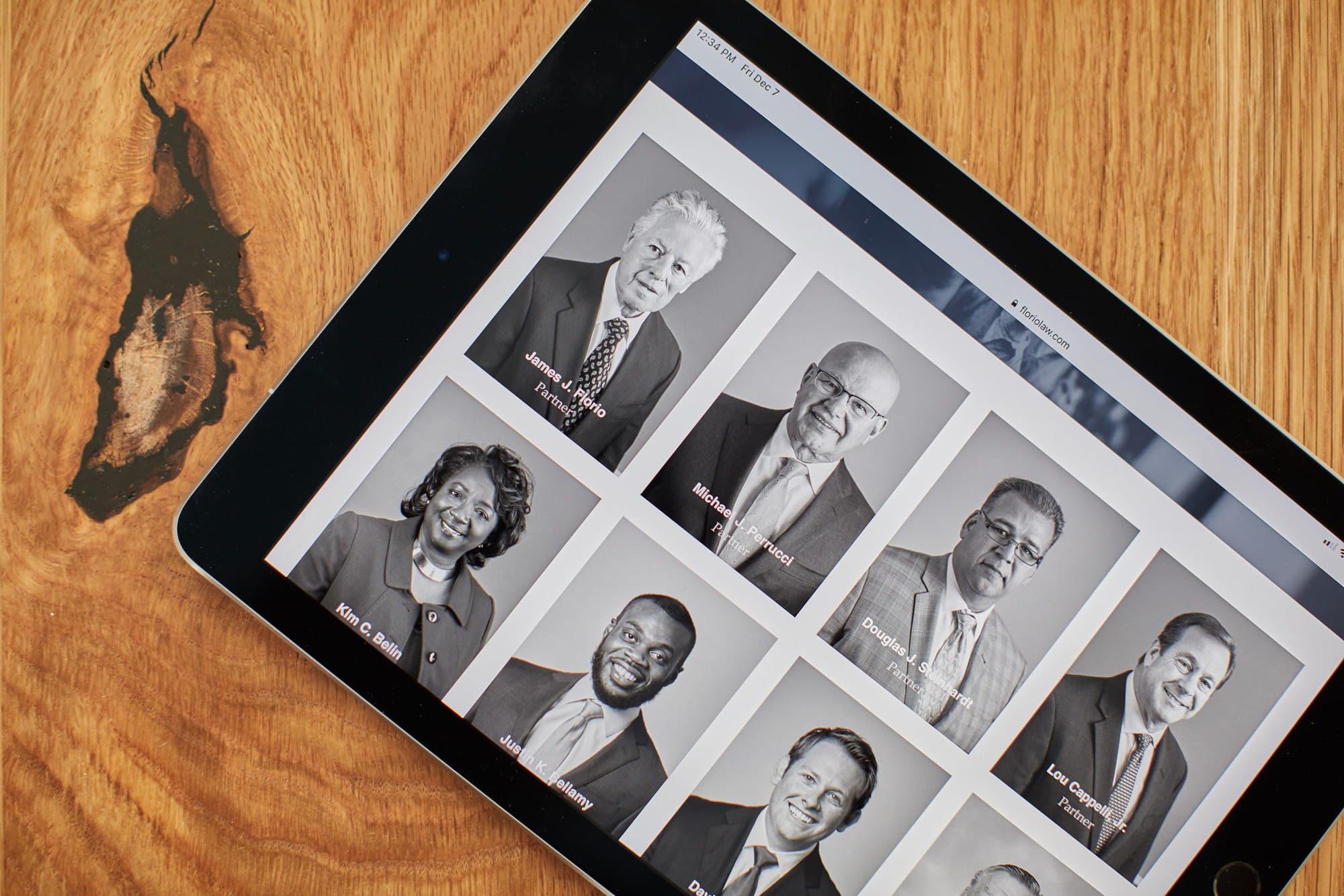 Tablet view of custom law firm website design
