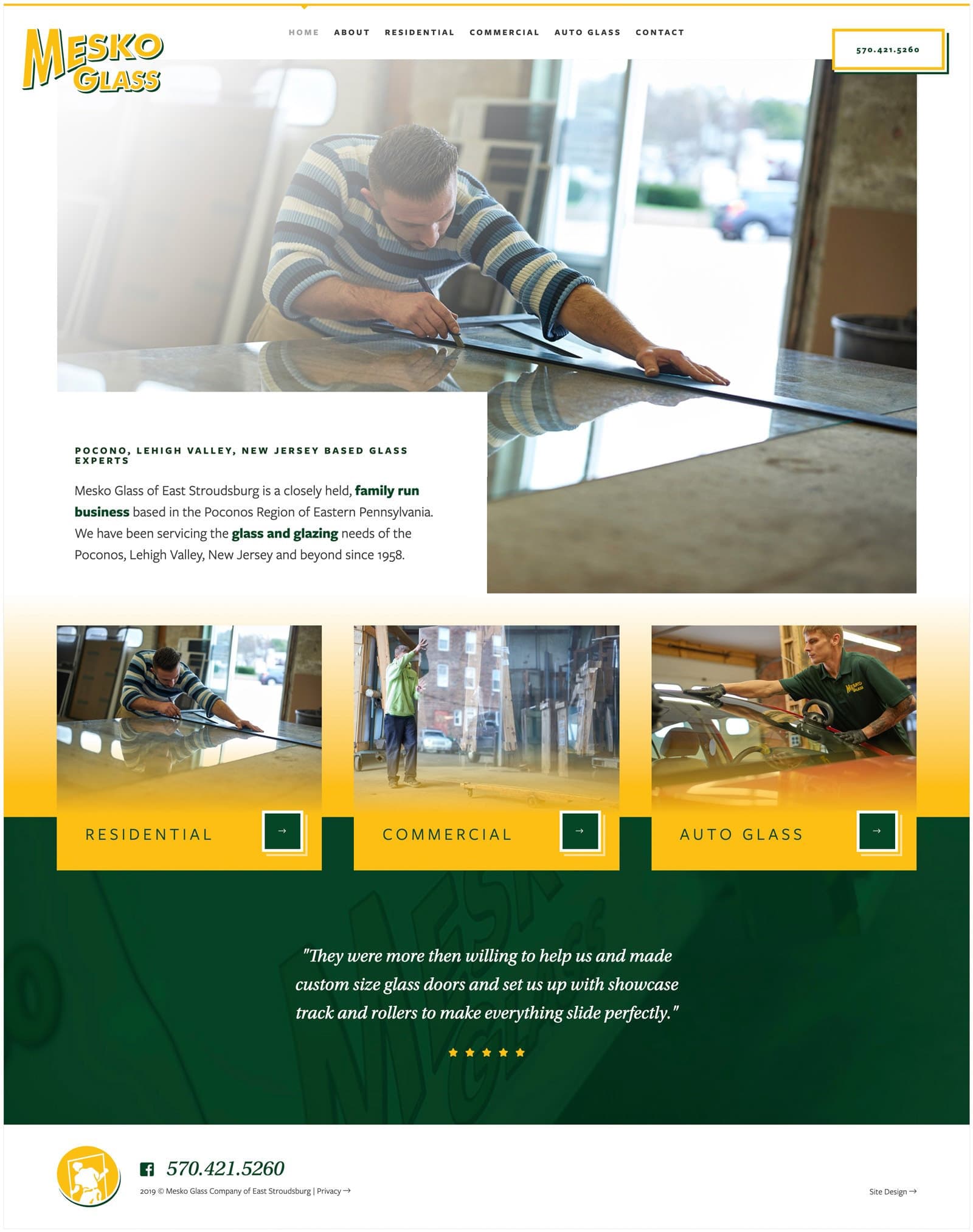 Mesko Glass website design