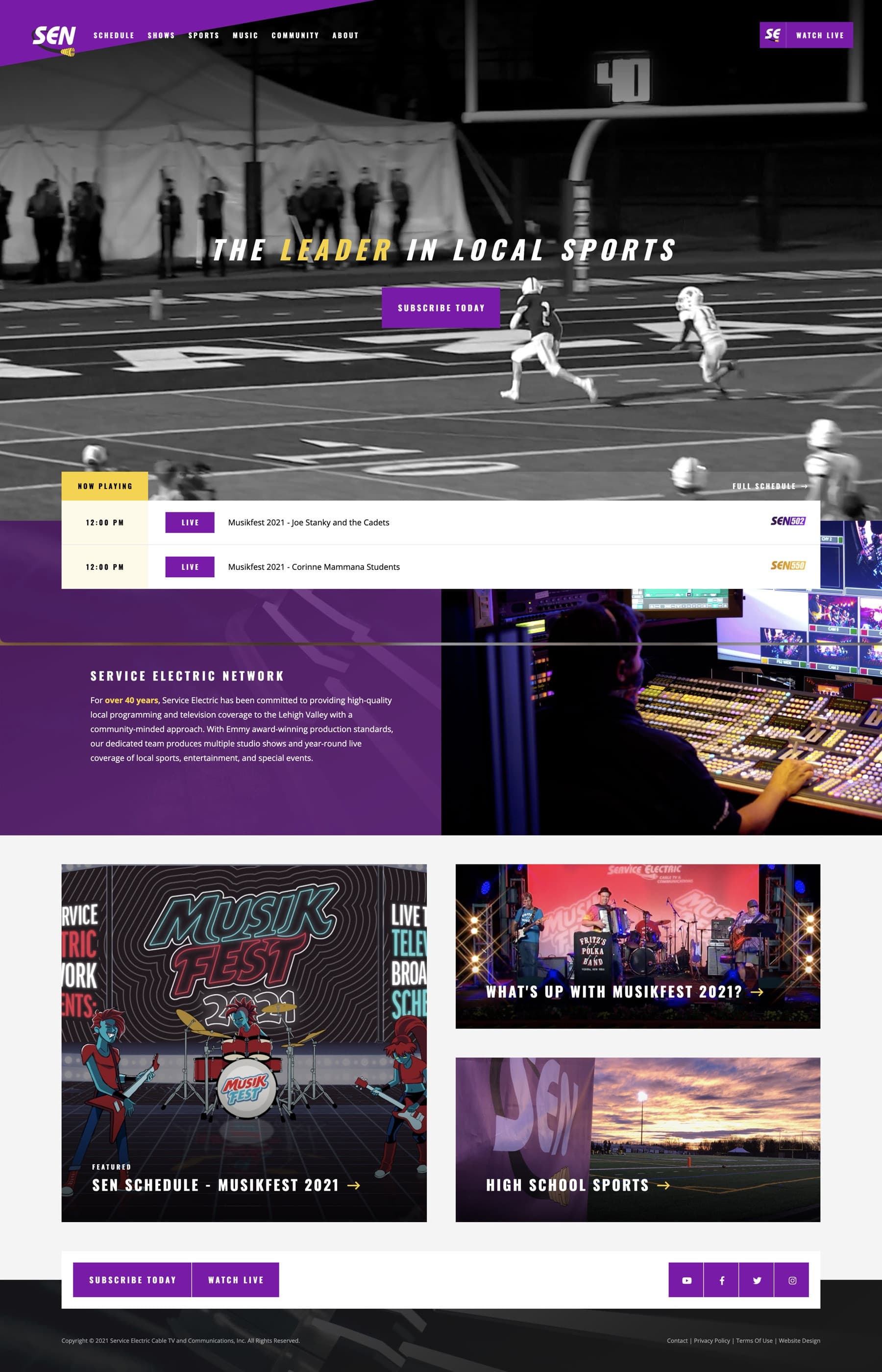 Custom website design for Service Electric Network