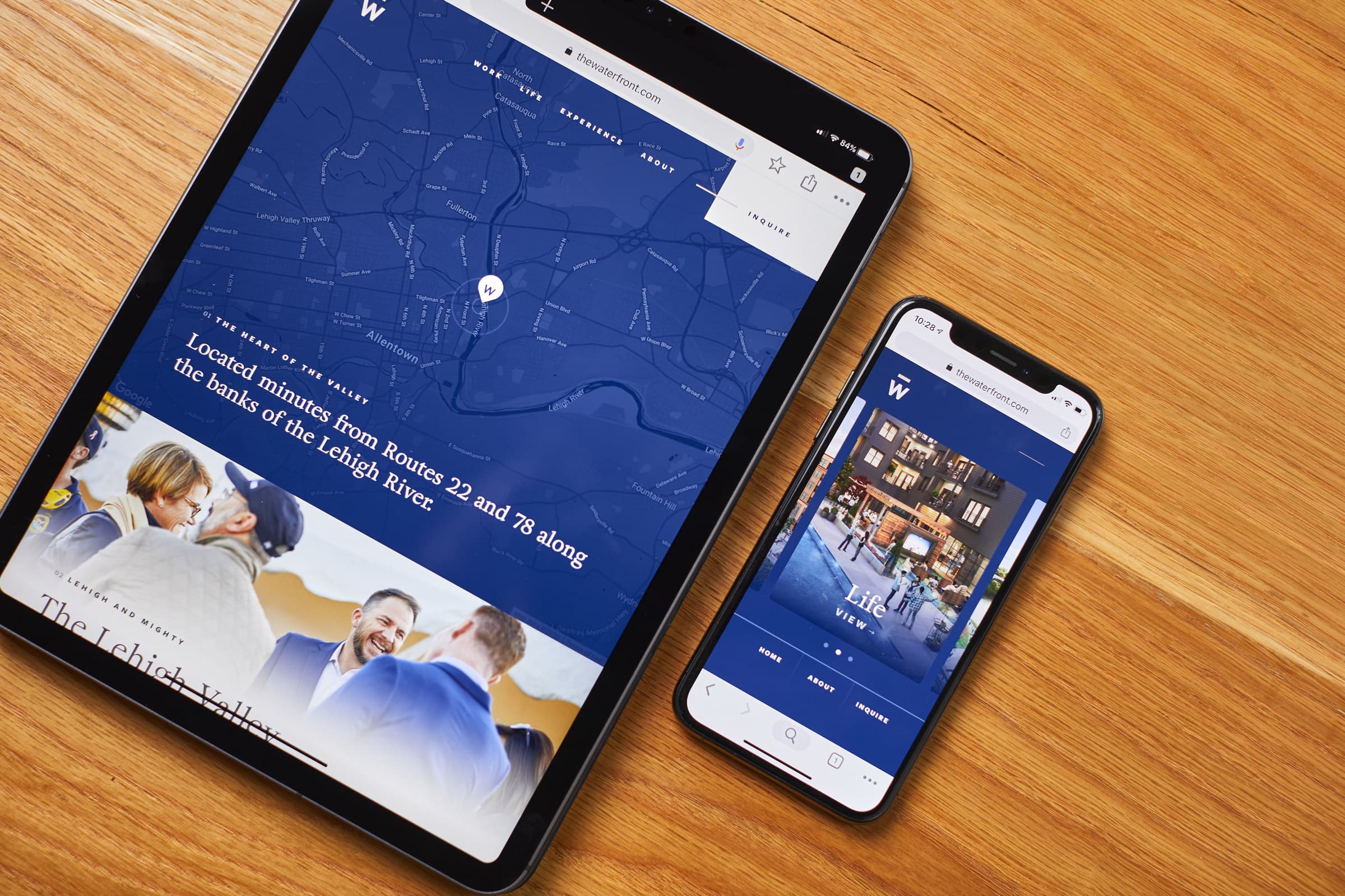 Award-winning website design for The Watefront