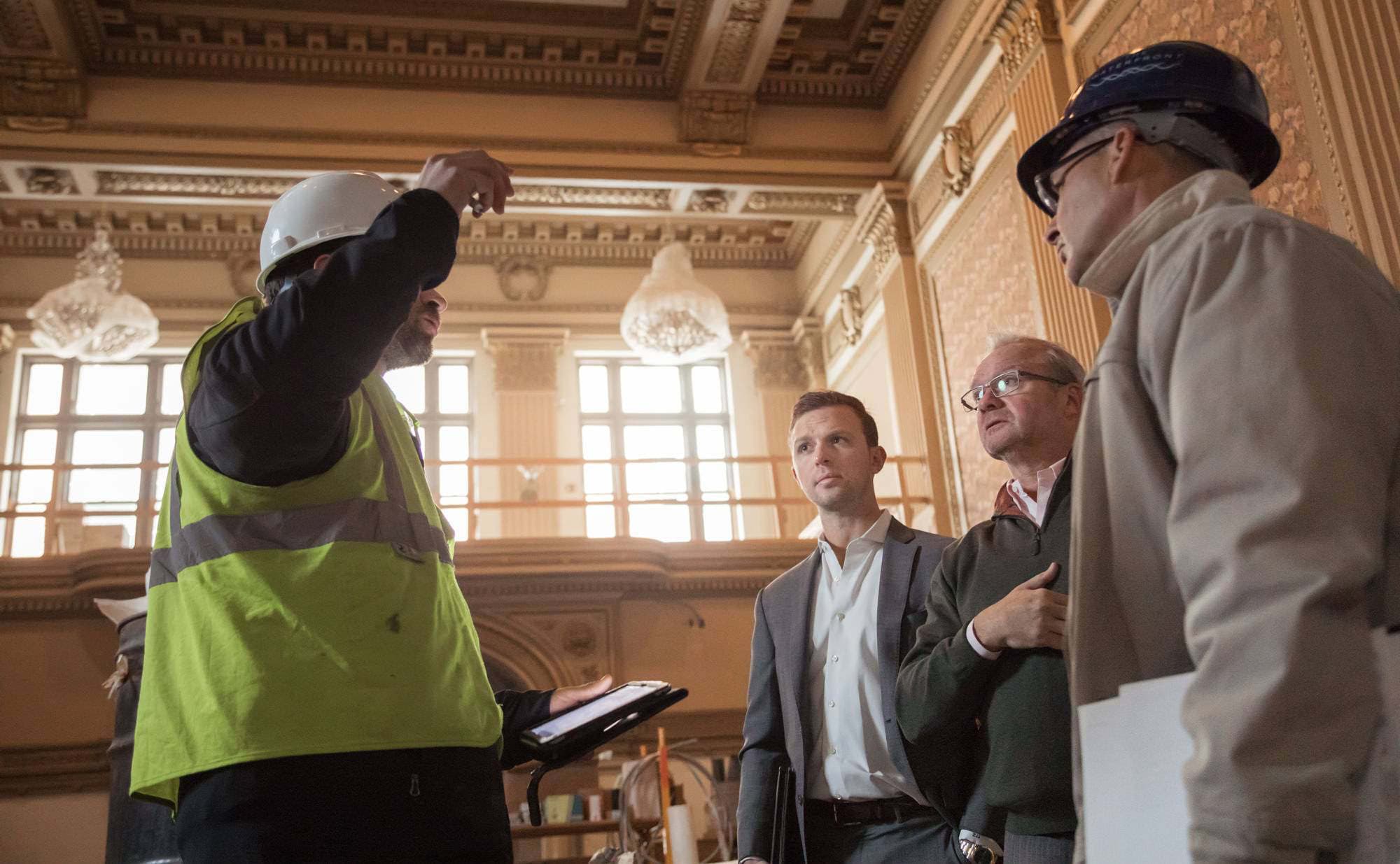 The executive team onsite during construction