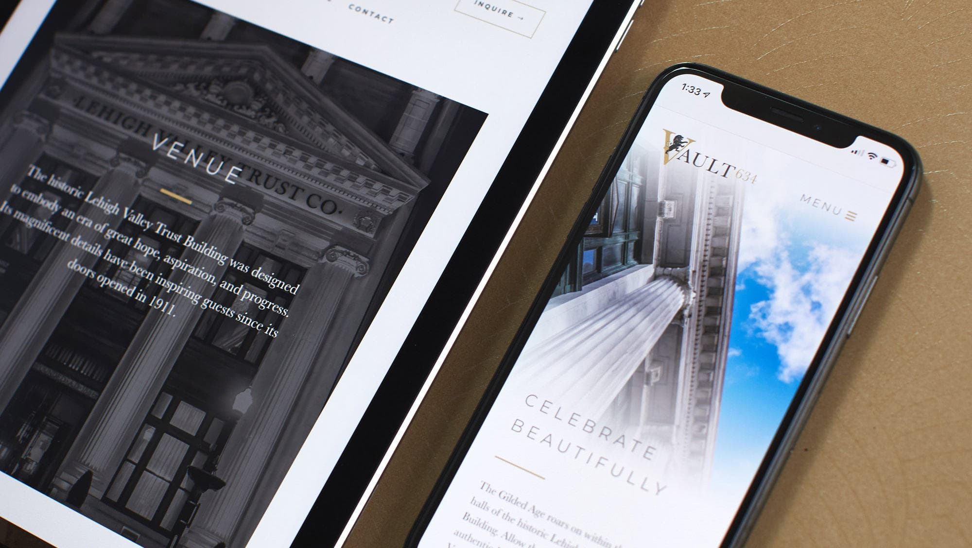 Tablet and Mobile versions of the website