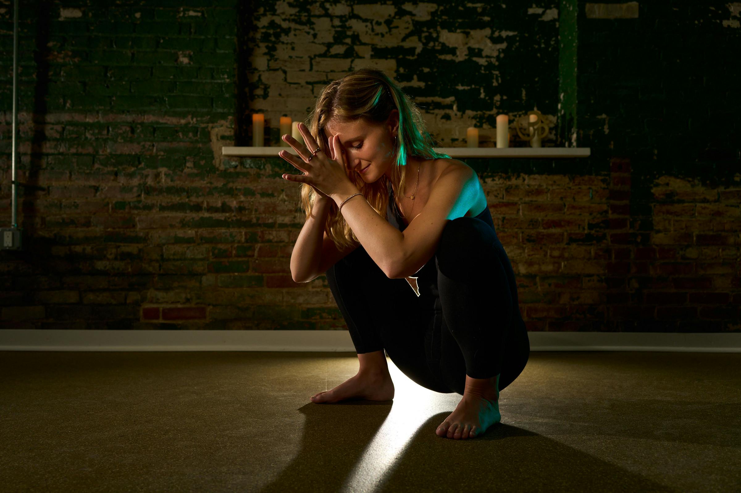 Yoga pose portrait photography for The Valley Om