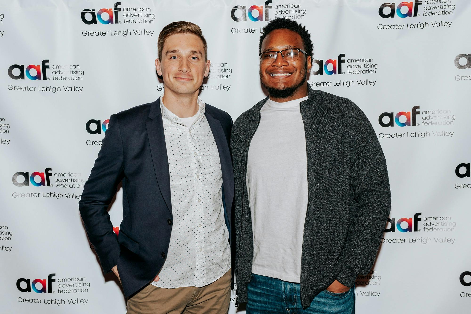 Jt and intern Cordell Corlette at the American Advertising Awards held at the Roxy Theatre in Northampton, PA