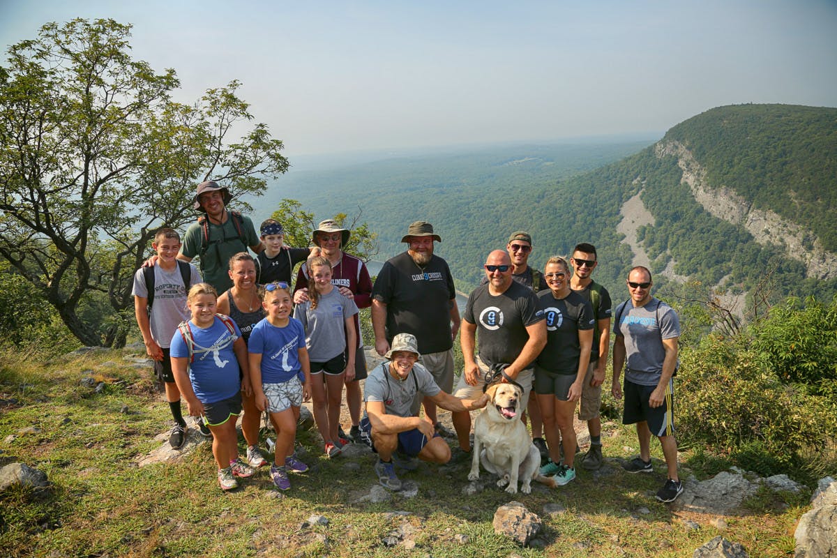 The group at the top of the trail