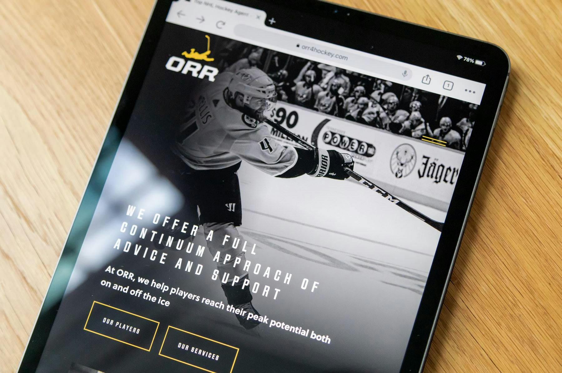 Custom website design for top NHL hockey agents