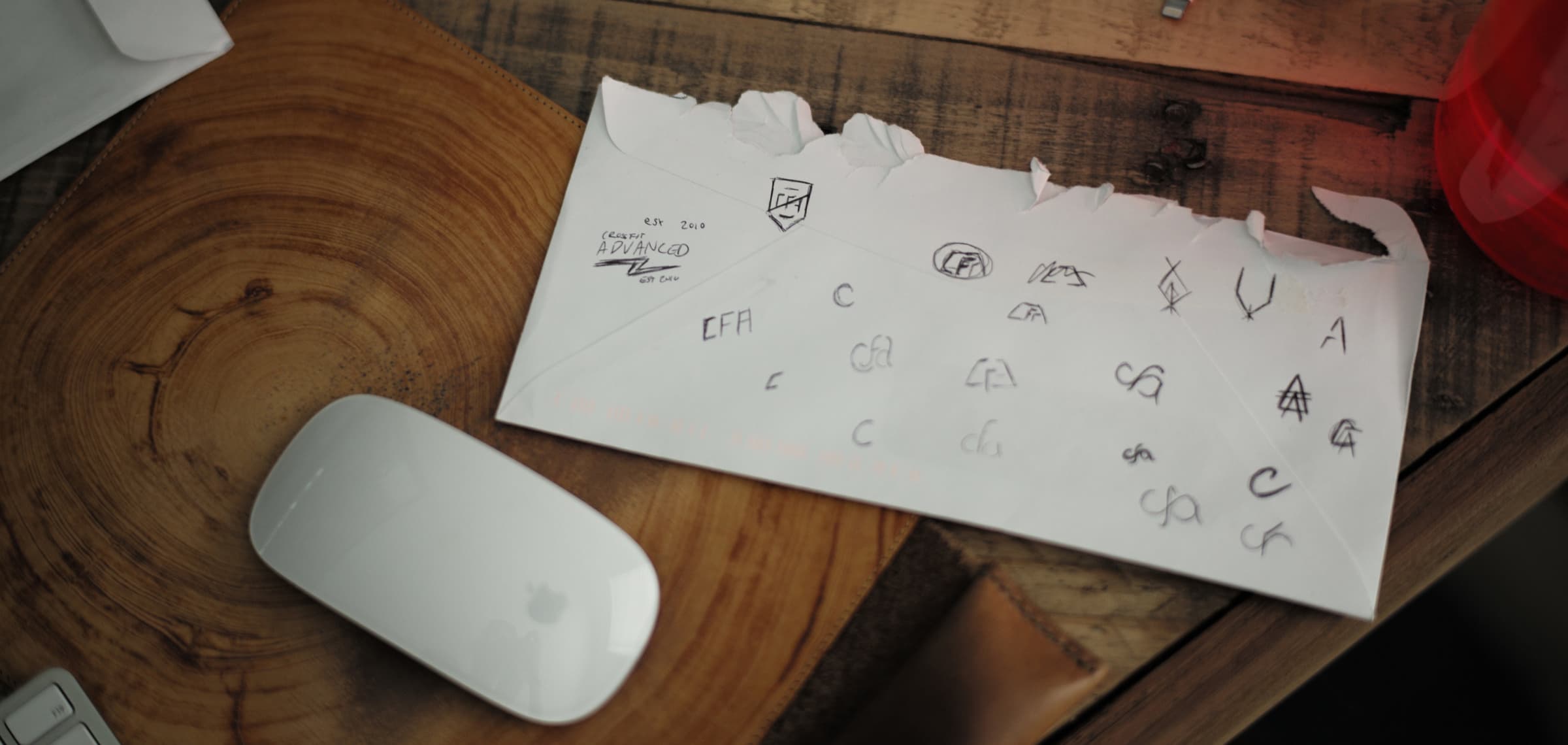Logo design sketches for Test Your Metal, formerly CrossFit Advanced